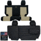 Bartact Jeep Seat Covers Rear Bench 2011-2012 Wrangler JK 2 Door Tactical Series, Black/Khaki, JKSC1112R2BK