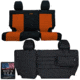 Bartact Jeep Seat Covers Rear Bench 2011-2012 Wrangler JK 2 Door Tactical Series, Black/Orange, JKSC1112R2BN