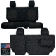 Bartact Jeep Seat Covers Rear Bench 2007-2010 Wrangler JK 2 Door Tactical Series, Black/Black, JKSC0710R2NN