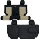 Bartact Jeep Seat Covers Rear Split Bench 13-18 Wrangler JKU, 4 Door, Tactical Series, Black/Khaki, JKSC2013R4BK