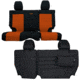 Bartact Jeep Seat Covers Rear Split Bench 13-18 Wrangler JKU, 4 Door, Tactical Series, Black/Orange, JKSC2013R4BN