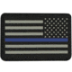 Bartact PVC Rubber Flag Patch w/ Velcro/Hook Backing, Thin Blue Line USA Flag - Stars on Right, Blue/Black/Grey, 2 x 3, FLAGRP23UL