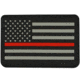 Bartact PVC Rubber Flag Patch w/ Velcro/Hook Backing, Thin Red Line USA Flag - Stars on Left, Red/Black/Grey, 2 x 3, FLAGLP23RL