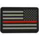 Bartact PVC Rubber Flag Patch w/ Velcro/Hook Backing, USA Flag - Stars on Right, Black/Grey, 2 x 3, FLAGRP23RL