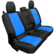 Bartact Rear 4 Door Seat Covers f/ 2019 plus Jeep Gladiator, w/Fold Arm Rest, Black/Blue, JTSC2019RFBU