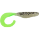 Bass Assassin Lures Curly Shad, 4in, 10 per Pack, Salt &amp; Pepper Silver Phantom/Chartreuse Tail, 4, CSA26238