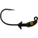 Bass Assassin Pro Elite Jigheads, 1/8 oz, Hook 2/0, 3 per Pack, Black, 1/8 oz, PEJ18014