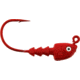 Bass Assassin Red Hook Jigheads, 1/4 oz, Hook 4/0, 4/Pack, Red, 1/4 oz, RJA63102