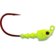 Bass Assassin Red Hook Jigheads, 1/8 oz, Hook 4/0, 4 per Pack, Chartreuse Flash, 1/8 oz, RJA62005