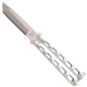 Bear and Son Knives Butterfly Folding Knives w/ Armour Piercing, 3.38in, 440 Stainless Steel, Stainless Steel Handle, Silver, SS14A