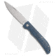 Bear and Son Knives Drop Point Slip Joint Folding Knife, 3.50in, D2, Drop Point Blade, Micarta Blue Handle, Steel/Blue, 8.00in, BHQ-196290