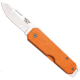 Bear and Son Knives Slip Joint Folding Knife w/ Clip, 2.38in, High Carbon Stainless Steel, Drop Point, Aluminum Handle, Orange, 110OR