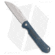Bear and Son Knives Wharncliffe Folding Knife, 3.25in, D2, Wharncliffe Blade, Micarta Blue Handle, Steel/Blue, 7.75in, BHQ-196293