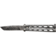 Bear &amp; Son Cutlery Bear &amp; Son Butterfly Knife 3.38'' Silver Vein Damascus