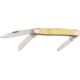 Bear &amp; Son Med Stockman Fold Knife, SS clip Blade, Smooth yellow delrin Handle BCC318