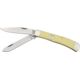 Bear &amp; Son Trapper Fold Knife, Clip and spey Blade, Smooth yellow delrin handl BCC354