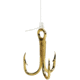 BearPaw Gold Treble Snelled Hook / 18in of Mono Leader, Size 14, 5 per Pack, TRGO-14