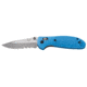 Benchmade Mini-Griptilian Folding Knife, Combo Edge, Satin Blade, Blue Handle 556S-BLU