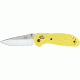 Benchmade Mini-Griptilian Folding Knife, Plain Edge, Satin Blade, Yellow Handle 556-YEL