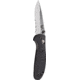 Benchmade Mini-Griptilian Folding Knife, Plain Edge, Satin Blade, Black Handle 556
