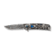 Benchmade Tengu Flipper Liner Lock AO Folding Knife By Jared Oeser, 2.77in Damasteel Tanto Blade, Carbon Fiber With Inlay Handle, 601-211