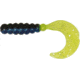 Big Bite Baits Fat Grub Curl Tail Grub, 6, 2in, Black/Blue with Chartreuse Silver, FG2-05