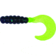 Big Bite Baits Fat Grub Curl Tail Grub, 10, 2in, Junebug Chartreuse, FG2-37