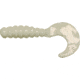 Big Bite Baits Fat Grub Curl Tail Grub, 10, 2in, White, FG2-01