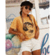 Billabong It Matters Relaxed Short Sleeve Shirt - Womens, Honey Gold, Large, J925QBIT-HOG-L