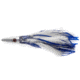Billy Baits Ahi Slayer Trolling Lure, 5in/12.7 cm, Blue/White Feather/Vinyl Skirt, BB-AS01