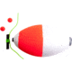 Billy Boy Bobbers Weighted Oval Slip Float w/Beads &amp; Bobber Stops 2-1/2in Red/White 2Pc Bg, MO250S