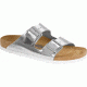 Birkenstock Arizona Metallic Soft Footbed Sandal - Women's-Silver-Narrow-38