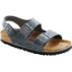 Birkenstock Milano Oiled Leather Soft Footbed Sandal - Men's-Iron-Narrow-40
