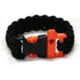 Bison Paracord Whistle Survival Bracelet-Black-Small