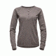 Black Diamond Attitude Womens Long Sleeve Henley Shirt, Slate, Large, APR56A020LRG1