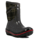 Bogs Womens Plimsoll Plaid Mid Boot,Dark Gray,Size 6 71786-011-6