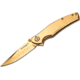 Boker USA Magnum Gold Finger Folding Knife,3.13in 440 Stainless Steel Blade,Stainless Steel Handle 01LG277