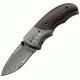 Boker USA Stubby, Ebony Wood Handle, Damascus, Plain B-01MB178DAM