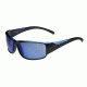 Bolle Keelback Sunglasses, Shiny Black/Blue Translucent Frame, Offshore Blue Oleo AR Lens, Polarized, 11903