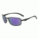 Bolle Key West Sunglasses, Matte Black Frame, Blue Violet Lens, 11957