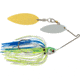 Booyah Covert Finesse Spinnerbait, Double Willow Blade, 3/8oz, 4in, Wht/Chart/Blue, BYCVF38NGW730