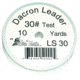 Brads Braided Dacron Leader 30lb 10yd, LS30