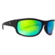 BREAKLINE OPTICS Bandit Sunglasses, Matte Black / Ghost Green Mirror, BL-BAN-MB-GGM-P.03