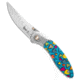 Brighten Blades Brighten Blades LOVE Liner Lock Knife Heart Aluminum 2.6" Satin, Blue/Pink/Yellow, 8Cr13MoV, adult, BHQ-137059