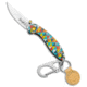 Brighten Blades Brighten Blades LAUGH Keychain Frame Lock Knife Aluminum 1.7" Satin, Blue/Orange/White, Stainless Steel, adult, BHQ-138649