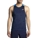 Brooks Atmosphere Singlet 2.0 - Mens, Navy/Spring Break, S, 211445454.025