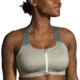 Brooks Dare Zip Run Bra 2.0 - Womens, Pebble/Dark Pebble/Cool Mint, 36DE, 350083326.036DE