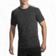 Brooks Distance Men's Short Sleeve Shirt, Heather Black/Heather Sterling, Extra Small, 211052-HBLK-HSTRL-XS