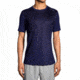 Brooks Distance Men's Short Sleeve Shirt, Heather Navy/Navy Current, Small, 211052-HNV-NVCR-S