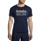 Brooks Distance Short Sleeve 2.0 - Mens, Htr Navy/BR Track Stripe, XXL, 211453496.045